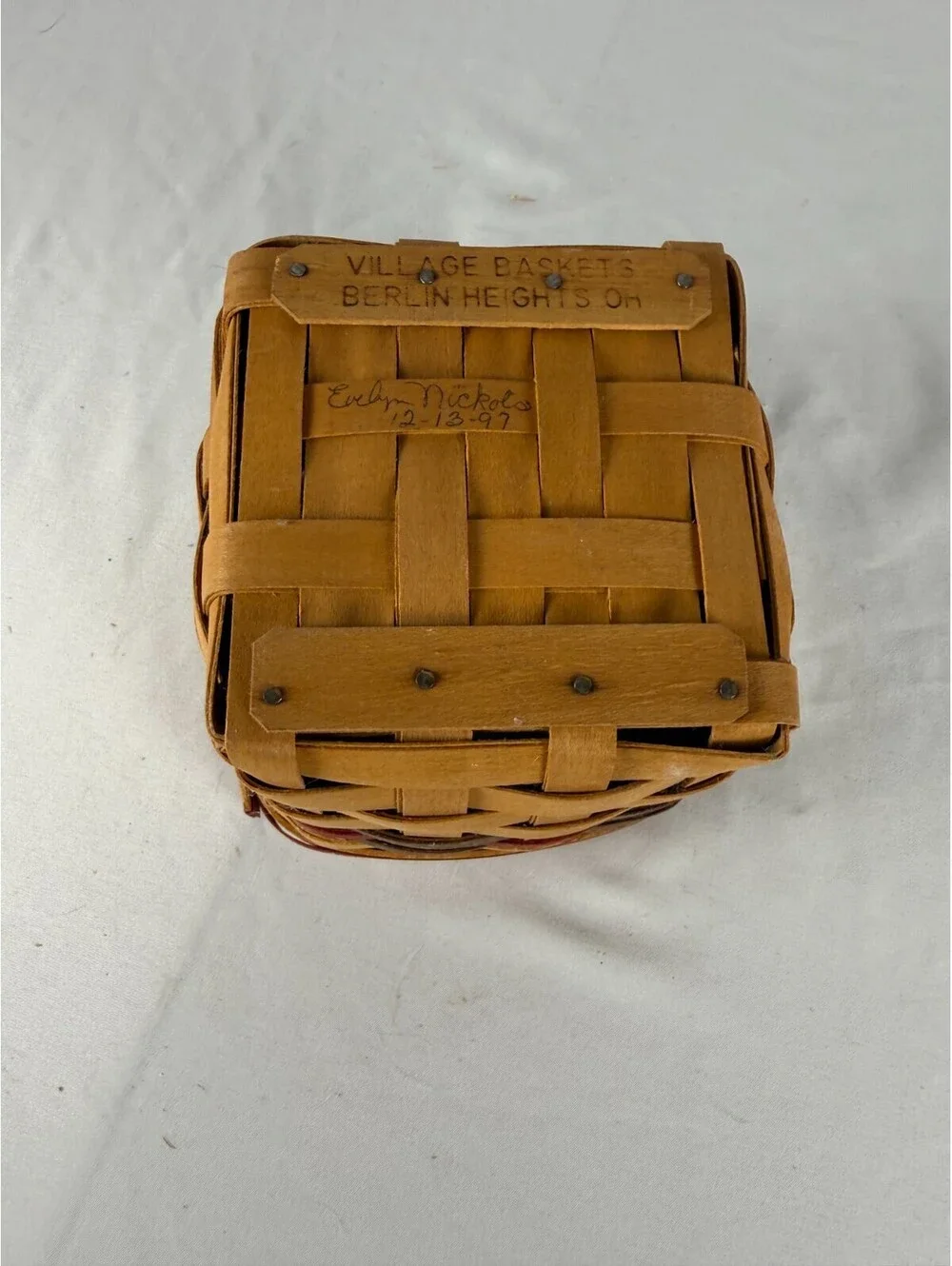 1997  Village Baskets Berlin Heights Ohio Square Basket 5.5